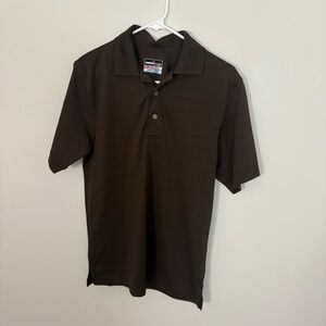 Grand Slam Men's Brown Short Sleeve Polo Shirt Small Like New Top golf work